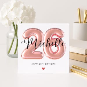 26th Birthday Card For Woman, 26th Birthday Card For Daughter, 26th Birthday Card For Her, Twenty-sixth Birthday Card For Sister, Friend