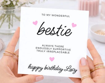 Verjaardagskaart voor je beste vriendin, gepersonaliseerde verjaardagskaart voor haar