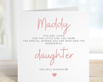 Carte d'anniversaire fille pour elle, carte d'anniversaire fille spéciale, cadeau d'anniversaire pour fille, cadeau d'anniversaire fille, de la part de maman et papa