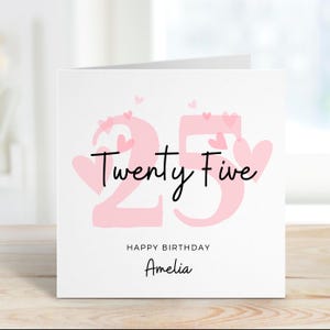 25. Geburtstagskarte für Frau, 25. Geburtstagskarte für Freund, 25. Geburtstagskarte für sie, fünfundzwanzigste Geburtstagskarte für sie, Schwester, Freund