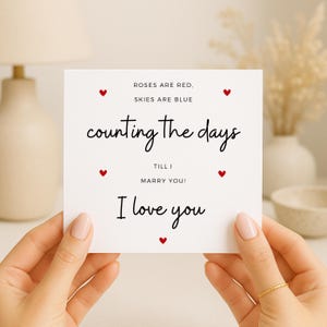 Carte Compter les jours jusqu'à ce que je vous épouse, carte À mon futur mari, cadeau compte à rebours de mariage, carte fiancé personnalisée, carte Je t'aime