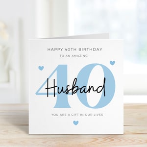 Carte personnalisée 40e anniversaire pour mari, carte d'anniversaire pour mari, carte incroyable mari, carte 40e anniversaire pour mari, carte d'anniversaire pour lui