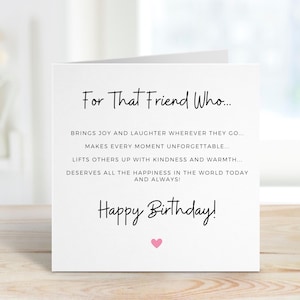 Pour cet ami qui, carte d'anniversaire pour ami spécial, cadeau d'anniversaire pour ami, cartes d'anniversaire pour ami, belle amie, carte d'anniversaire pour ami