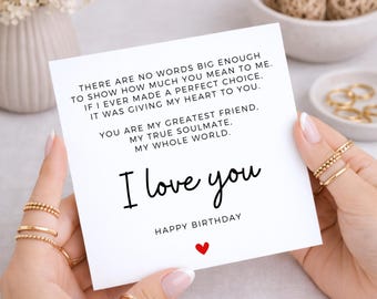 Tarjeta de cumpleaños para alma gemela, tarjeta de cumpleaños para esposo, esposa, pareja, regalo de cumpleaños para novio