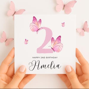 2nd Birthday Card For Little Girl, 2nd Birthday Card For Niece, Second Birthday Gift For Girl, 2nd Birthday Granddaughter, Goddaughter