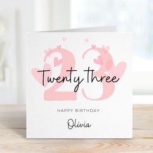 Carte de 23e anniversaire pour petite amie, carte de 23e anniversaire pour fille, cadeau de 23e anniversaire pour elle, carte de 23e anniversaire pour soeur, nièce