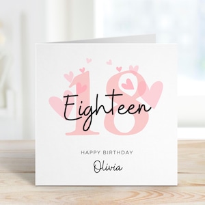 18e verjaardagskaart voor meisje, 18e verjaardagskaart voor nichtje, 18e verjaardagscadeau voor haar, achttiende verjaardagskaart voor haar, zus, dochter