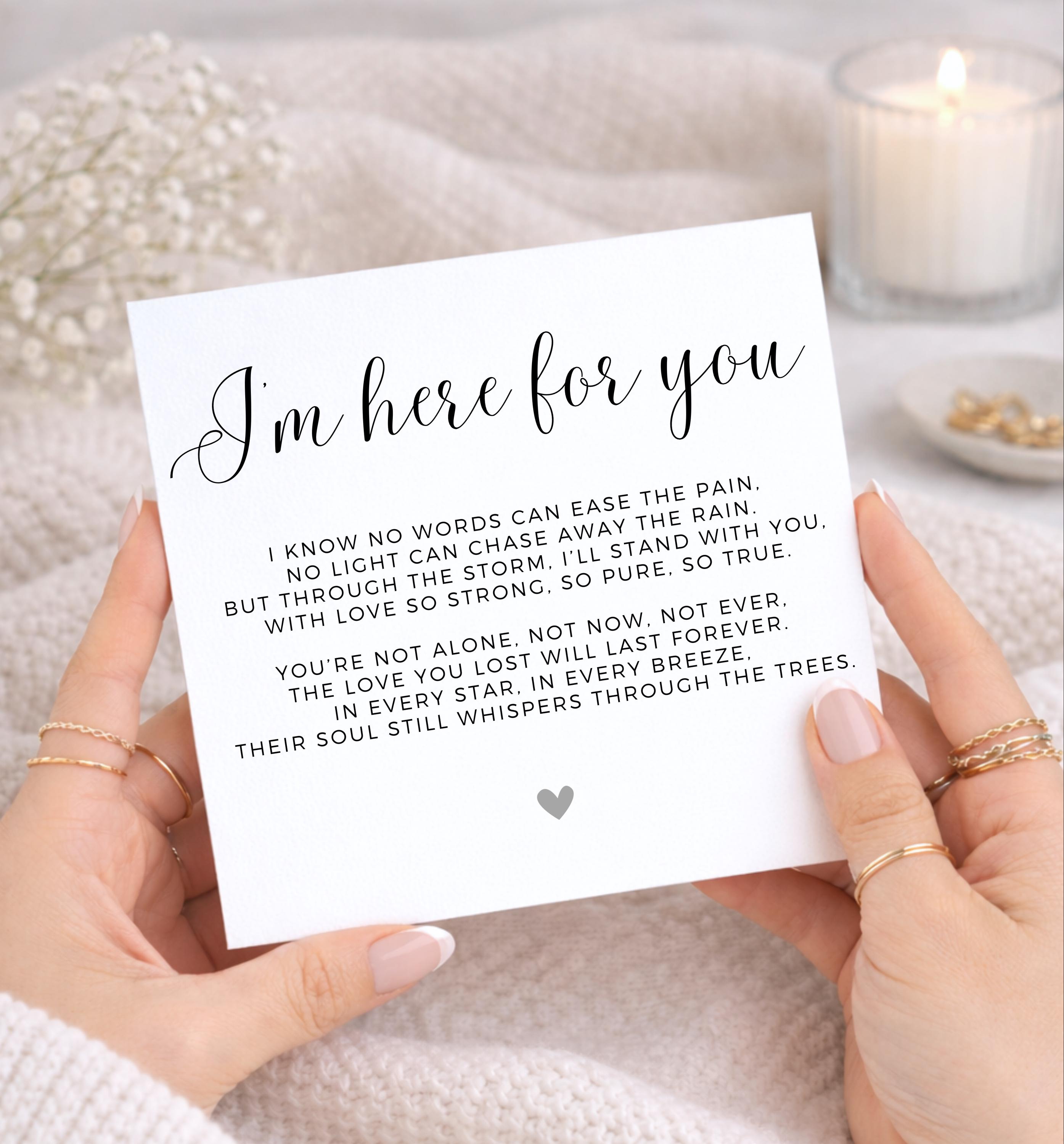 Sympathy Card - Sorry for Your Loss - Bereavement Thinking of You