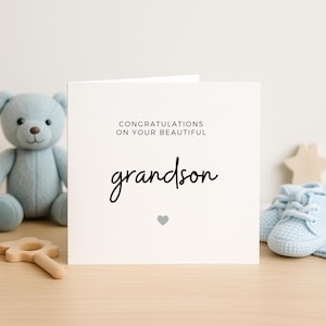 Nouvelle carte de grands-parents, félicitations pour votre magnifique petit-fils, première carte de petit-enfant, cadeau pour la nouvelle grand-mère et le grand-père