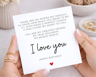 Birthday Card for Soulmate, Birthday Card for Husband, Wife, Partner, Birthday Gift For Boyfriend