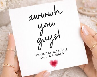 Congratulations Card - Awww You Guys - Wedding, Engagement