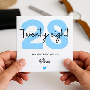 28e verjaardagskaart, 28e verjaardagskaart voor mannen, 28e verjaardagscadeau voor hem, achtentwintigste verjaardagskaart, jongen, neef, kleinzoon, echtgenoot