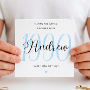 Making The World Brighter Since 1990, 35th Birthday Card, 35th Birthday Card For Son, 35th Birthday For Men, 35th Birthday For Grandson