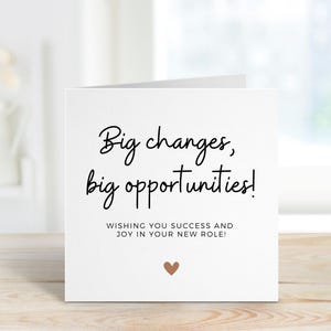 Carte Grandes opportunités, Carte départ, Carte porte-bonheur personnalisée, Carte personnalisée nouvel emploi, Carte porte-bonheur collègue, Collègue, Nouvel emploi