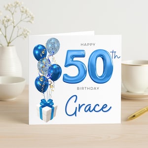 50. Geburtstagskarte für Tante, 50. Geburtstagsgeschenk für Frauen, personalisierte 50., 50. Geburtstagskarte für Schwester, für Mutter, 50