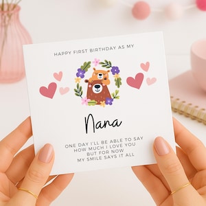 1. Geburtstag als meine Nana-Karte, personalisierte Gedicht-Geburtstagskarte für Oma, 1