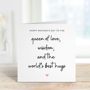 Reina del Amor, Tarjeta del Día de la Madre, Tarjeta del Día de la Madre, Tarjeta para Mamá, Tarjeta para Madre, Tarjeta del Día de la Madre, Lindo Día de la Madre, Tía, Abuela