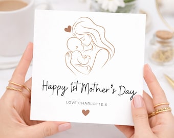 Personalised 1st Mothers Day Card, Mothers day Card, Baby Girl Card, New Mum Card, Personalised Card First Mothers Day, Happy Mothers Day