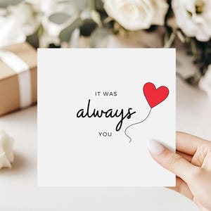 Carte Joyeuse Saint-Valentin, Carte C'était toujours vous, Cadeau de Saint-Valentin pour lui, Carte de Saint-Valentin simple, Cadeau de Saint-Valentin pour elle, Petit ami