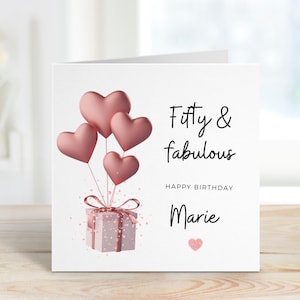 Fünfzig und fabelhaft Karte, 50 Geburtstagskarte Freund, Mutter 50 Geburtstag, 50. Geburtstag, Tante, Schwester, 50. Geburtstagskarte, Bestie Geburtstag
