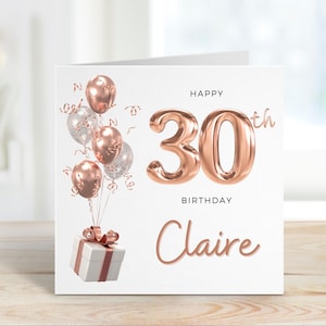 Carte d'anniversaire 30e anniversaire pour femme, cadeau 30e anniversaire pour femme, carte 30e anniversaire personnalisée 30e anniversaire soeur, pour maman, carte 30e anniversaire maman