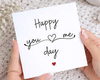 Happy You Me Day Card, Cute Couple Card for Partner, Boyfriend Girlfriend Card, Anniversary Card for Him Her