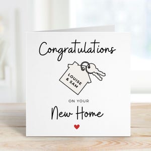 Einweihungskarte, Geschenk für das neue Zuhause, Einweihungsgeschenk für Freunde, personalisierte neue Zuhausekarte