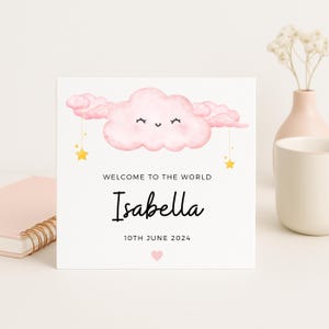 Personalisierte neue Baby Girl Karte, Baby Girl Geschenk, neue Baby Karte, Willkommen Baby Girl Karte, neue Baby Karte für Freunde, Geschenk für neues Baby Girl