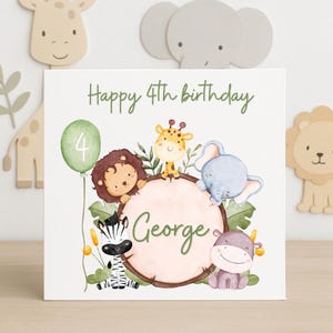 Biglietto di auguri per il 4° compleanno di un bambino, biglietto di auguri per il primo compleanno di un bambino, biglietto di auguri personalizzato per il 4° compleanno, biglietto di auguri per il 4° compleanno di un bambino, regalo per il 4° compleanno di un bambino, neonato
