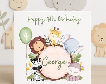 Carte 4e anniversaire garçon, première carte d'anniversaire pour garçon, carte 4e anniversaire personnalisée, carte 4e anniversaire garçon, cadeau 4e anniversaire garçon, bébé garçon