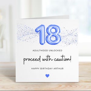 Tarjeta de cumpleaños número 18 para niño, tarjeta de cumpleaños número 18 para hijo, regalo de cumpleaños número 18 para sobrino, tarjeta de cumpleaños para nieto