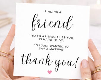 Thank You Best Friend Card, Amazing Friend Gift, Friendship Card, Grateful For You, Thank You For Being You, Personalized Friend Card