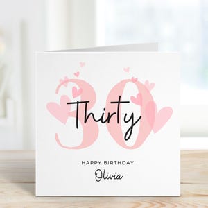 30. Geburtstagskarte für Frau, Frau 30.Geburtstagskarte, 30.Geburtstagsgeschenk für sie, 30.Geburtstagskarte für sie, Schwester, Mutter, Freund