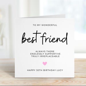 Biglietto di auguri per la migliore amica, biglietto personalizzato per lei, biglietto carino per la migliore amica, biglietto di amicizia per le donne, regalo sincero per la migliore amica