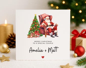 Personalised Christmas Card for Couple, Custom Couple Christmas Card, From Friends
