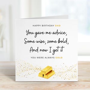Papá, siempre fuiste dorado, tarjeta de cumpleaños para papá, tarjeta de cumpleaños para papá, tarjeta de cumpleaños para papá de hija, hijo, tarjeta de cumpleaños dorada para papá, regalo para papá