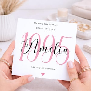 Biglietto di auguri per il 31° compleanno per lei, biglietto di auguri per il 31° compleanno per figlia, moglie, biglietto di auguri per il 31° compleanno per sorella, amica, per rendere il mondo più luminoso