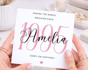 31st Birthday Card For Her, 31st Birthday Card For Daughter, Wife, Thirty-First Birthday Card For Sister, Friend, Making The World Brighter