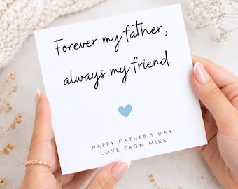 Carte de fête des pères pour papa, père pour toujours, ami pour toujours, fils, fille, amour d'un enfant, carte spéciale père