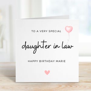 Geburtstagskarte für Schwiegertochter für Sie, spezielle Schwiegertochter Geburtstag, Geburtstagsgeschenk für Schwiegertochter, Schwiegertochter Geburtstagsgeschenk