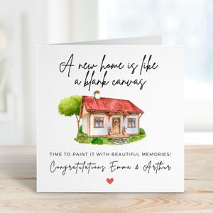Inwijdingsfeestkaart, gefeliciteerd nieuwe huiskaart, nieuw huiscadeau, mooie herinneringen nieuwe huiskaart, nieuwe herinneringen, gelukkig nieuw huiscadeau