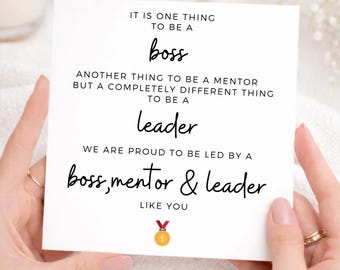 Jefe, Mentor y Líder - Tarjeta de agradecimiento para jefe, mentor y líder