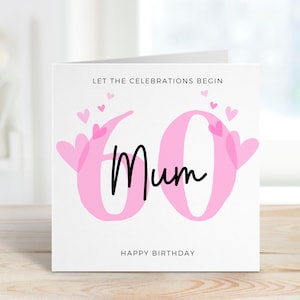 Carte du soixantième anniversaire de maman, carte du soixantième anniversaire pour maman, carte du soixantième anniversaire de maman, cadeau d'anniversaire pour maman, carte d'anniversaire pour maman, cadeau d'anniversaire pour maman