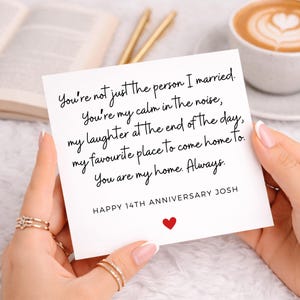 You’re Not Just The Person I Married Card, 14th Anniversary Card For Husband Or Wife, Happy 14th Anniversary, 14 Years Together