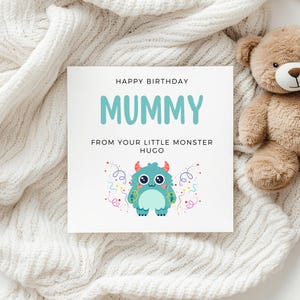 Mama Geburtstagskarte, süße Geburtstagskarte für Mama, von Ihrem kleinen Monster, Mama Geburtstagsgeschenk, Mama Geburtstagsgeschenk für Sie, vom Baby vom Kind