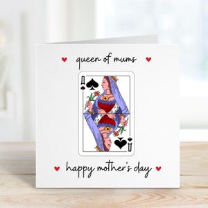Tarjeta del Día de la Madre de la Reina de las Mamás, Tarjeta de la Reina Mamá, Tarjeta del Feliz Día de la Madre, Tarjeta del Día de la Madre, Tarjeta de Mamá, Tarjeta Linda del Día de la Madre, Tarjeta de Mamá