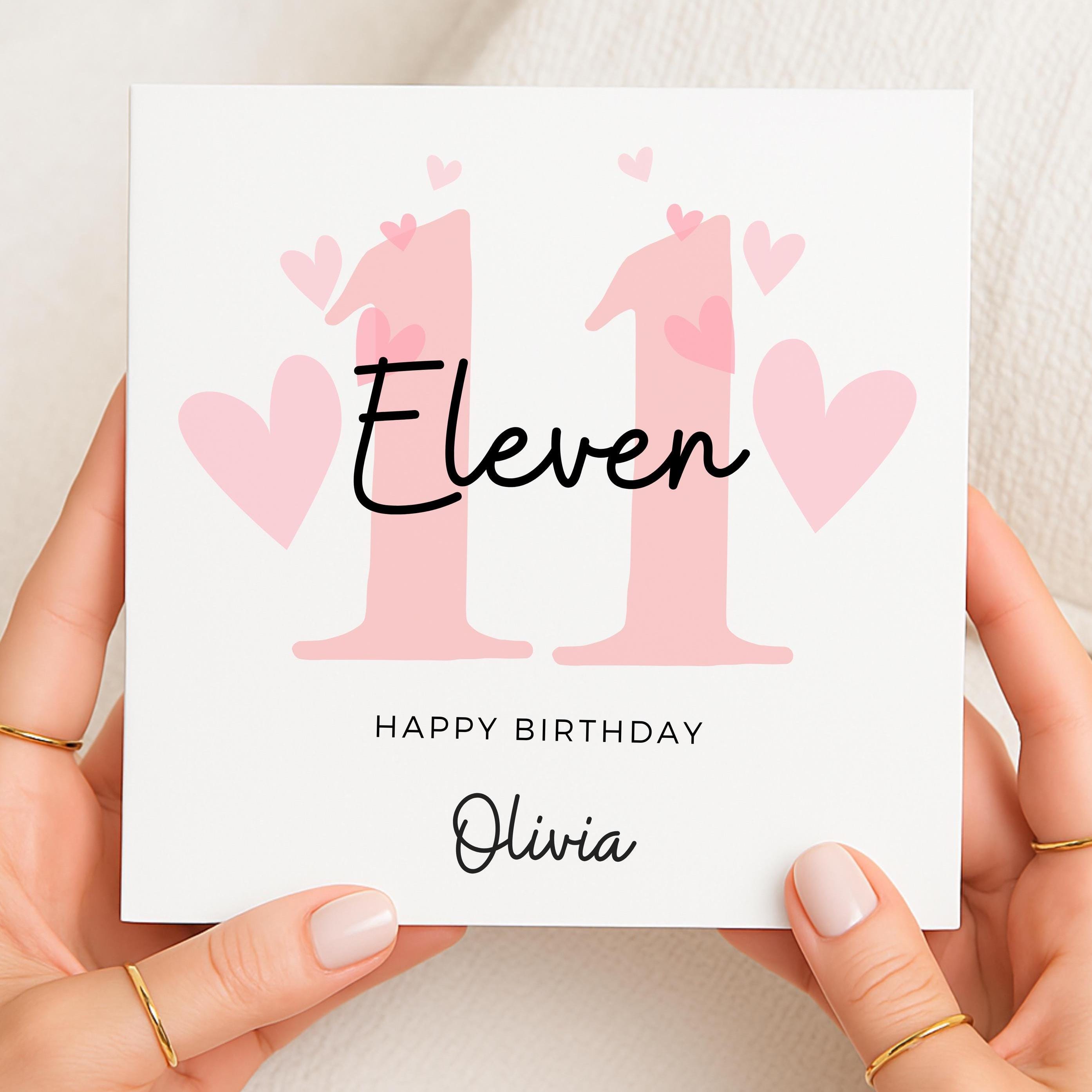 Carte D'Anniversaire 11 Ans Pour Filles Carte D'Anniversaire Florale Pour Fille De 11 Ans, Fille