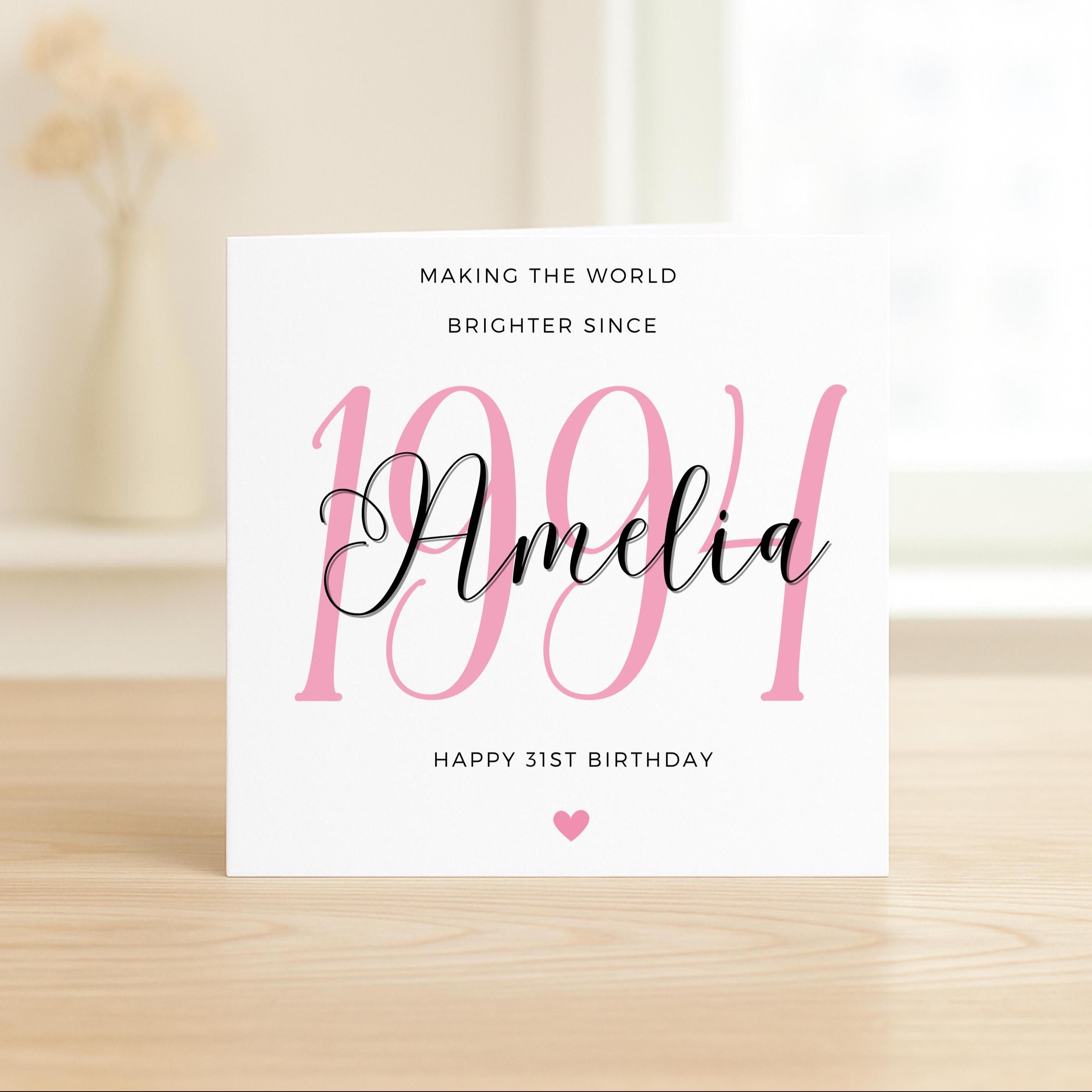 31st Birthday Card Friend, 31st Birthday Card For Daughter, 31st Birthday Gift For Wife, Thirty-First Birthday Card For Sister, Her, Friend