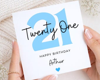 21st Birthday Card For Him,  21st Birthday Card For Men, Birthday Card For Son, Brother Birthday Card, Twenty First Card For Grandson