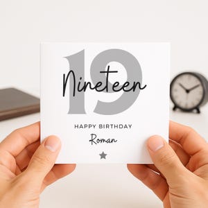 Carte d'anniversaire 19e pour homme, 19e anniversaire pour garçon, cadeau 19e anniversaire, carte 19e anniversaire pour frère, filleul, neveu, petit-fils